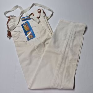 Vintage 80s Sunny Wear Canvas Suspender Pants NWT Deadstock White Sailor